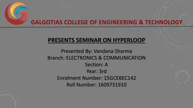 Presentation On Hyperloop