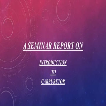 introduction to carburetor