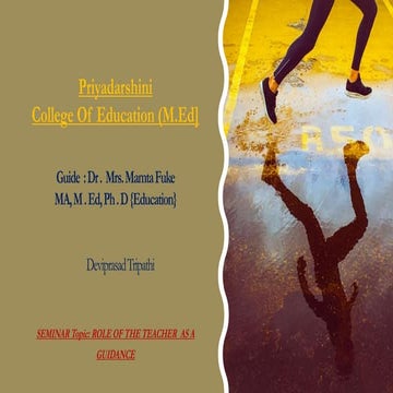 Role of teacher as a guidance