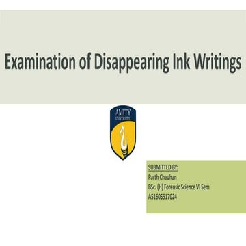 Examination of Disappearing Ink Writting 