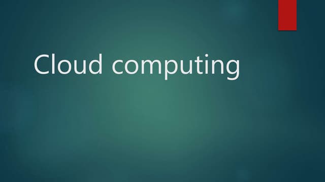 cloud computing