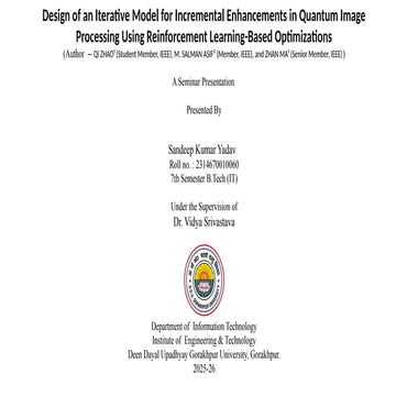 Design of an Iterative Model for Incremental Enhancements in Quantum ...
