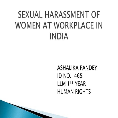 Indian Law on Sexual Harassment of Women at Workplace - 2013 | PDF