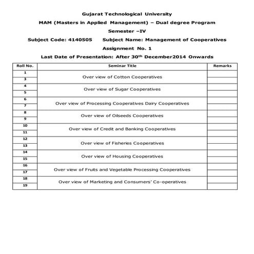 Seminar presentation