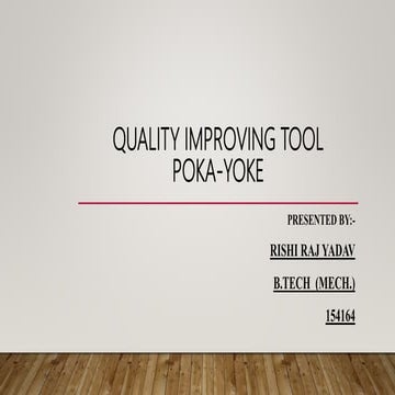 quality improving tool poka-yoke