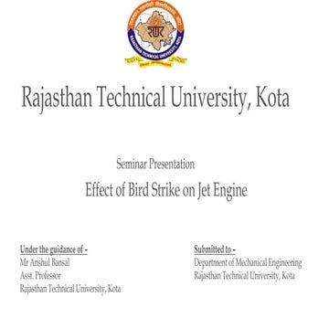 Effect of bird strike on Jet Engine