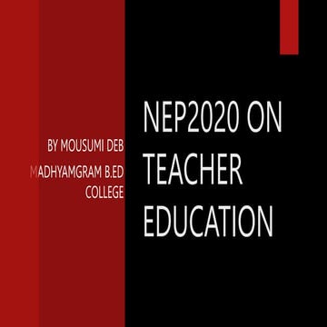 NEP2020 ON TEACHER EDUCATION(SEMINAR Presentation.pptx)
