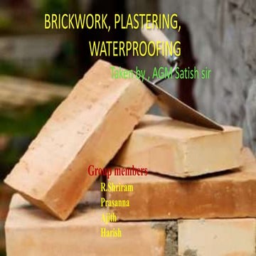 Brickwork and plastering | PPTX