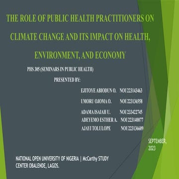 Role of public health  on climate  .pptx