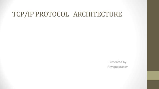 presentation on TCP/IP protocols data comunications