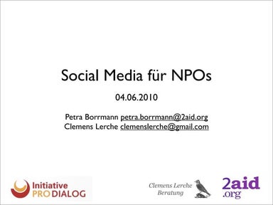 Social Media für NPOs (Seminar @ prodialog.org)