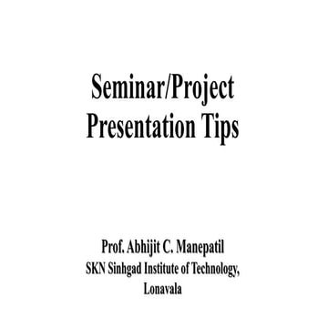 Seminar and Project presentation tips