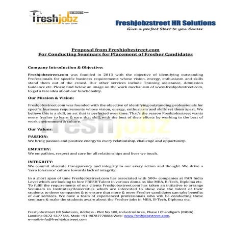 Seminar proposal for fresher