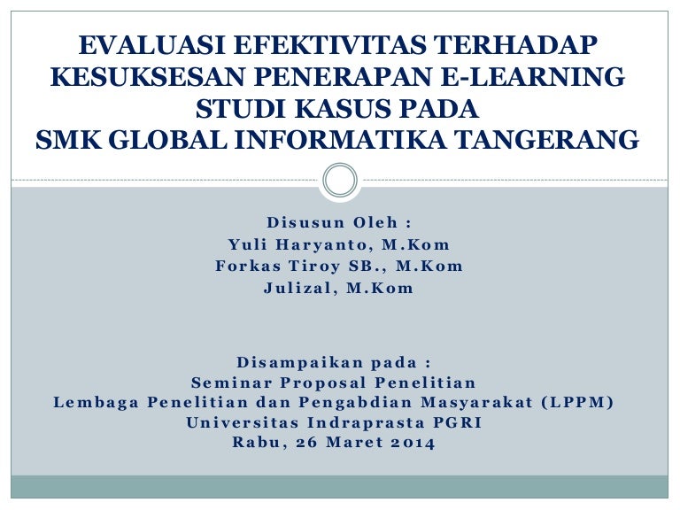 Seminar Proposal Penelitian Lppm Unindra 2014