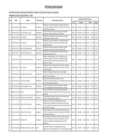 Seminar proposal skripsi semester gasal 2011/2012