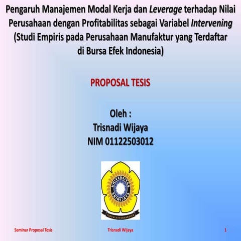 Contoh Slide Presentasi Proposal Penelitian yang Bagus