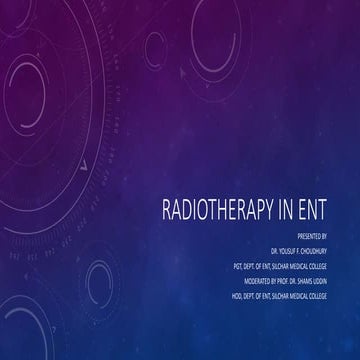 Radiotherapy in ENT