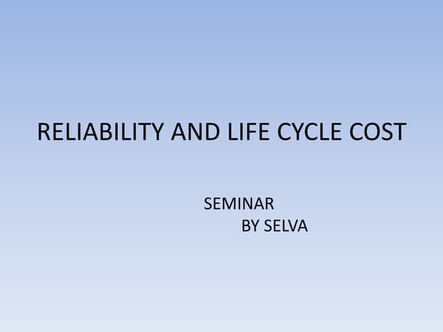 Seminar Reliability