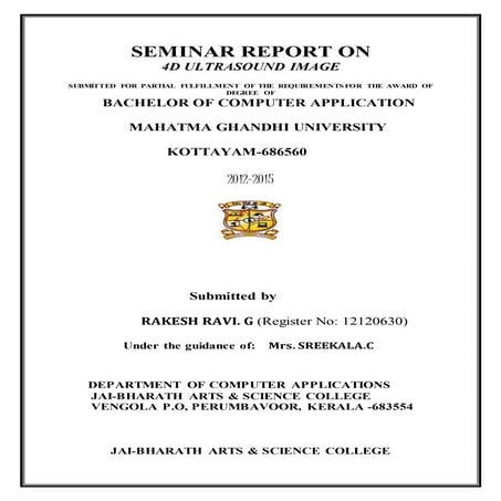4D Ultrasound seminar report