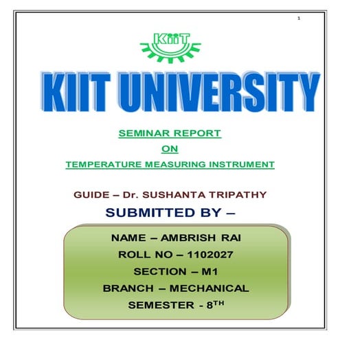 Seminar report on Temperature Measuring Devices
