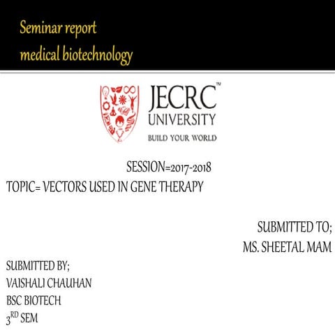 vectors used in gene therapy