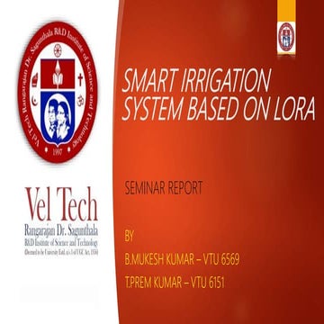 SMART IRRIGATION BASED ON LORA TECHNOLOGY