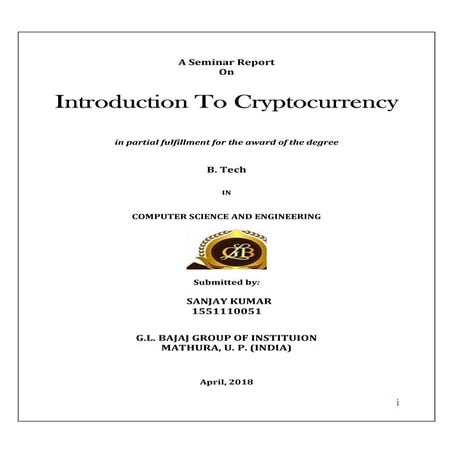 Introduction To CryptoCurrency