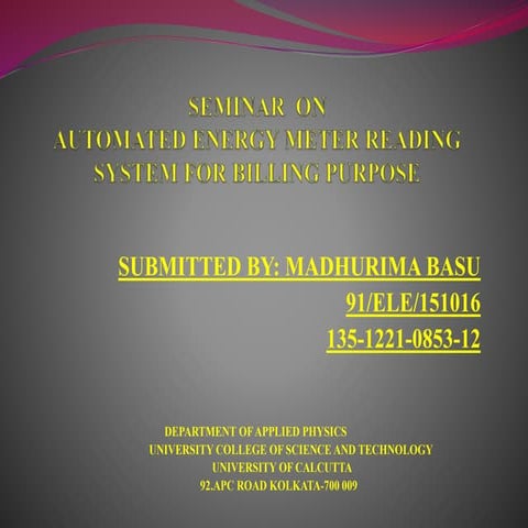 AUTOMATIC ENERGY METER READING SYSTEM FOR BILLING PURPOSE