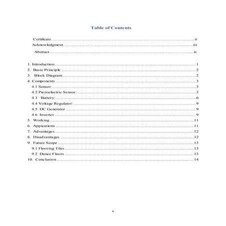 Seminar report on foot step power generation