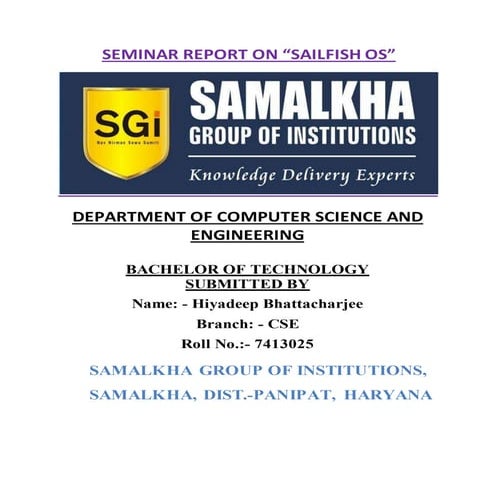 Seminar report on sailfish os