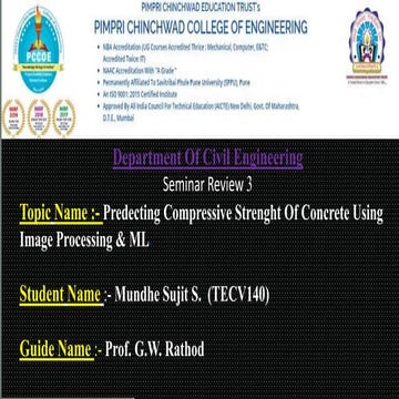 Compressive stregnth of concerte using image processing ANM & ML