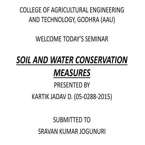 Soil and Water Conservation | PPTX