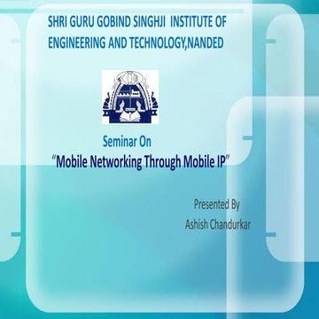 Mobile Networking through Mobile IP