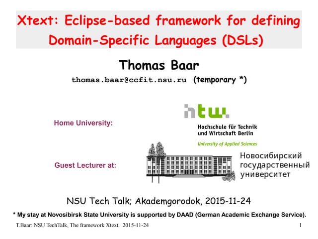 Xtext project and PhDs in Gemany