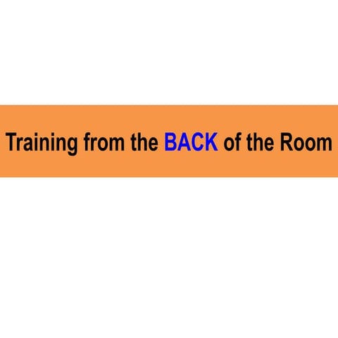 Seminar training from the back of the room