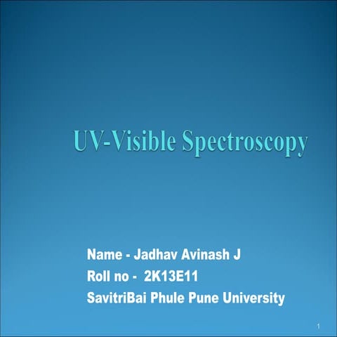  UV Visible Spectroscopy