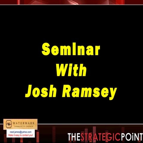 Seminar with Josh Ramsey