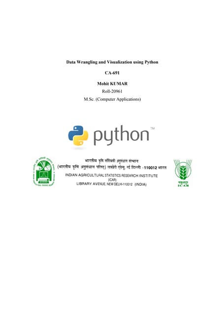 Detailed Report on Basics Of Pandas of Python | PDF
