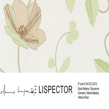 SEMINÁRIO DE LITERATURA - CLARICE LISPECTOR