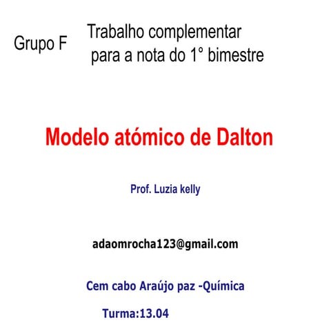 Modelo atômico de dalton | PPTX