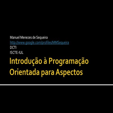 Introdução à programação orientada para aspectos