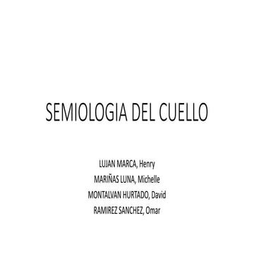 Semiologia del cuello