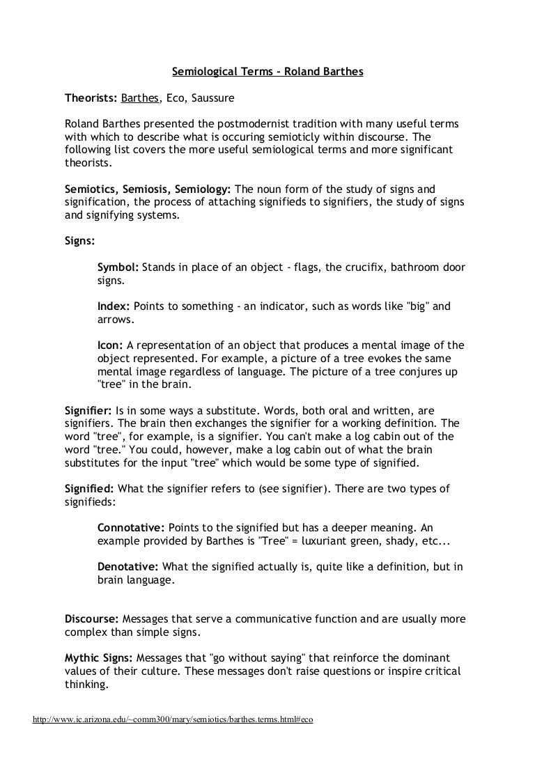 Semiological Terms As Comms