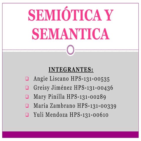 Semiotica y semantica