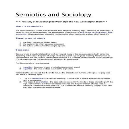 Semiotics And Sociology