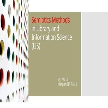Semiotics Methods in Library and Informations Science