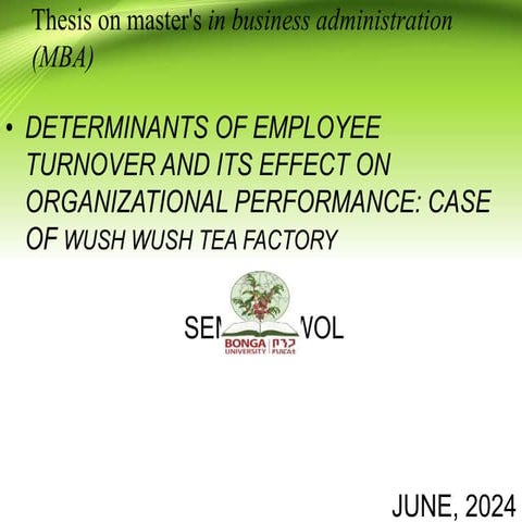 Thesis on master's in business administration (MBA)