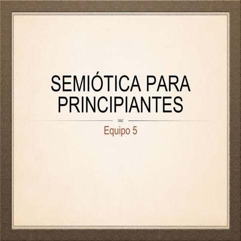 Semiótica para-principiantes