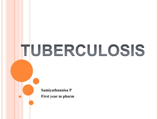 TUBERCULOSIS Community health nursing ppt | PPTX