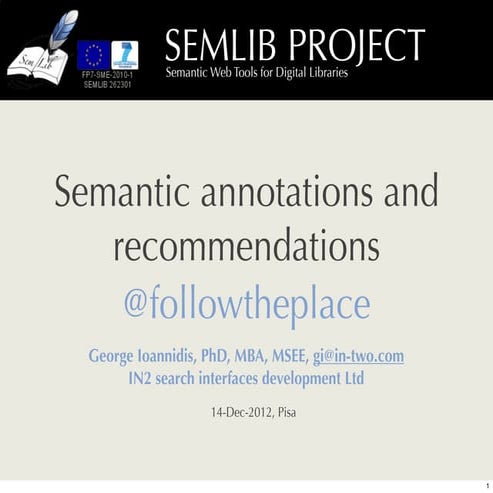 Followtheplace features based on SEMLIB 